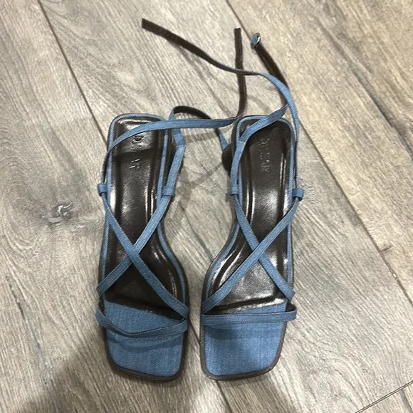 • By Far • Women’s Yumi 45mm denim sandals Blue 38 / US 8 Strappy