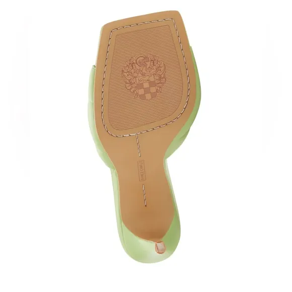 🎉 HP🎊 Vince Camuto Green Genuine Leather Quilted High Heel Mules Sandals