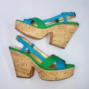 🌸 Kate Spade | Suede Multicolor Wedge Sandals 9.5