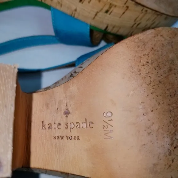 🌸 Kate Spade | Suede Multicolor Wedge Sandals 9.5