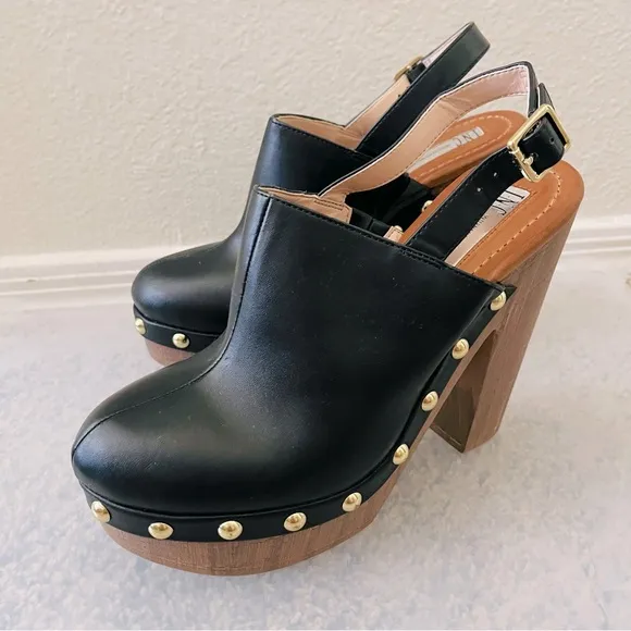 🩷 NWT- INC International Concepts Black Clog Heels Size 7.5