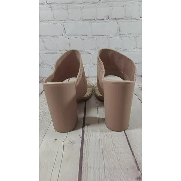 ☆ ZARA Stretch Knit Block Heel Myle Sandals Womens Size 39 / US 8.5