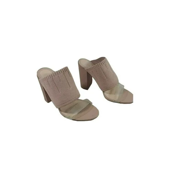 ☆ ZARA Stretch Knit Block Heel Myle Sandals Womens Size 39 / US 8.5