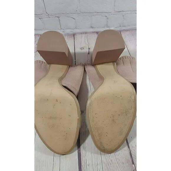 ☆ ZARA Stretch Knit Block Heel Myle Sandals Womens Size 39 / US 8.5