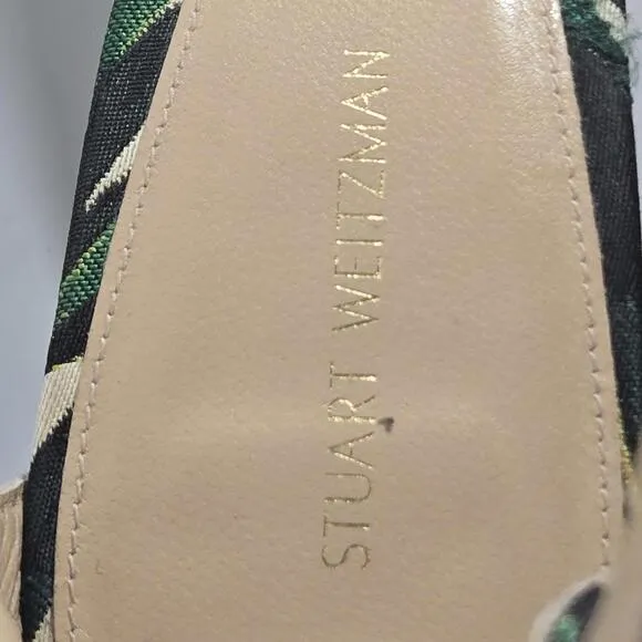 0156 Stuart Weitzman Botanic Green Ankle Strap Heel Sandals 8.5M