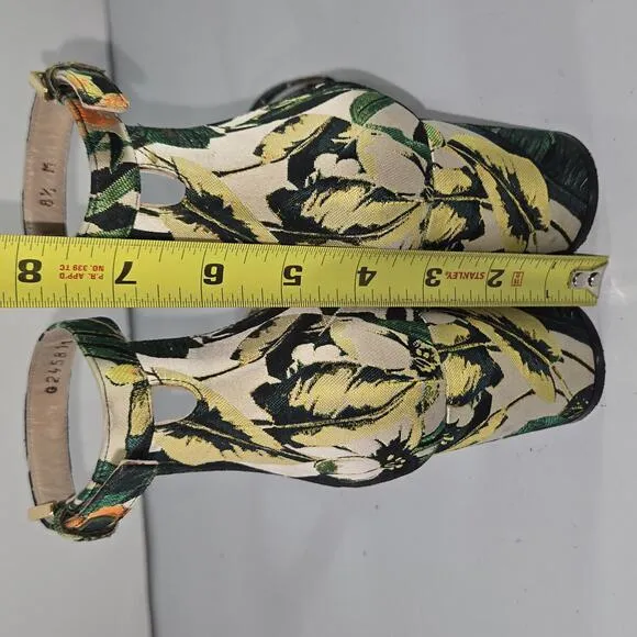 0156 Stuart Weitzman Botanic Green Ankle Strap Heel Sandals 8.5M