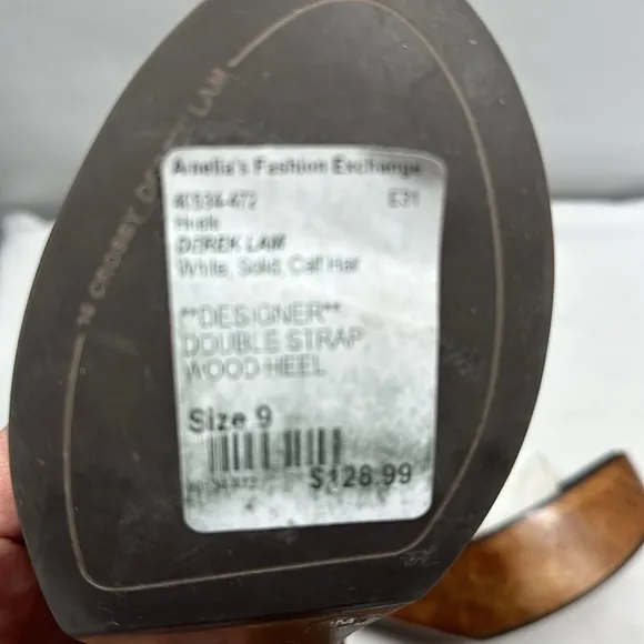 10 Crosby Derek Lam Calf Fur Wooden Heel Sandals, 9