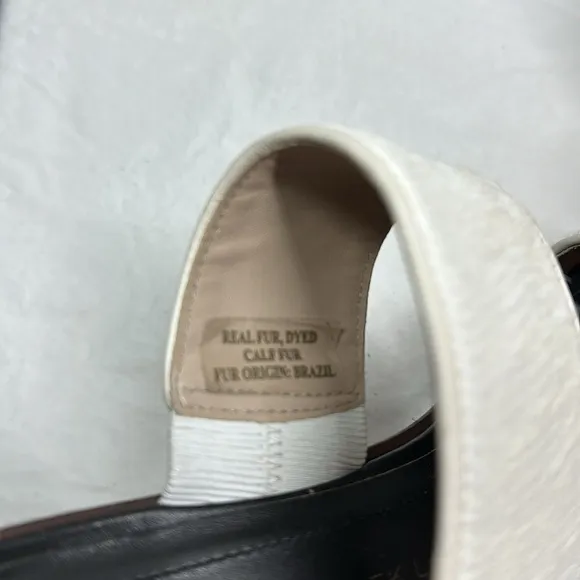 10 Crosby Derek Lam Calf Fur Wooden Heel Sandals, 9