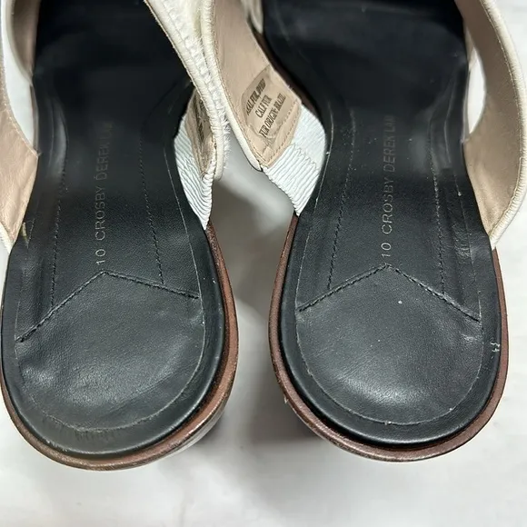 10 Crosby Derek Lam Calf Fur Wooden Heel Sandals, 9