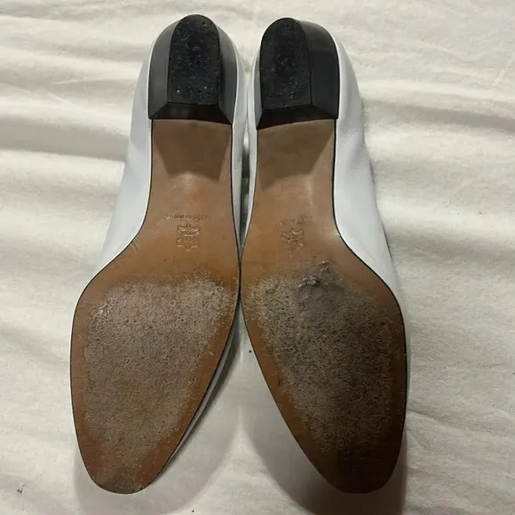 [10] Salvatore Ferragamo White Black lillaz Vara Bow Pumps Heel Shoes