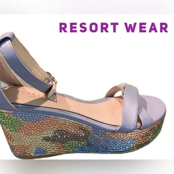 #143 CECELIA NEW YORK Beaded Wedge Sandals