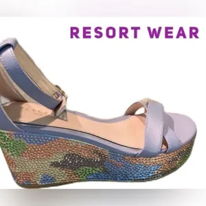 #143 CECELIA NEW YORK Beaded Wedge Sandals