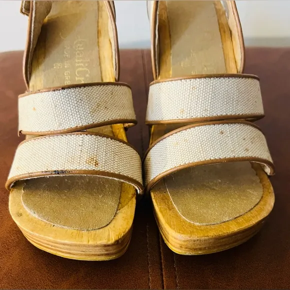 1970s Qualicraft Platform Sandals Made in Greece Size 8.5 EUC