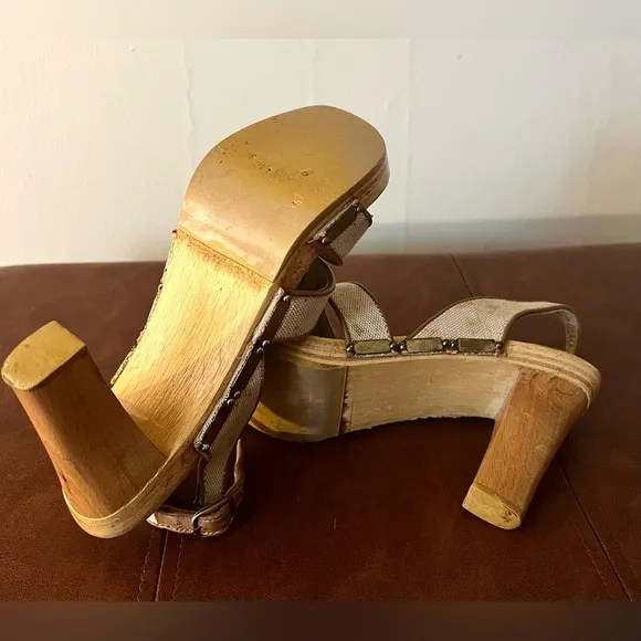 1970s Qualicraft Platform Sandals Made in Greece Size 8.5 EUC