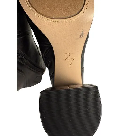 27 Edit Gates Boots 6 Black Mid Calf Ankle Booties‎ Platform Leather Heel NWOB