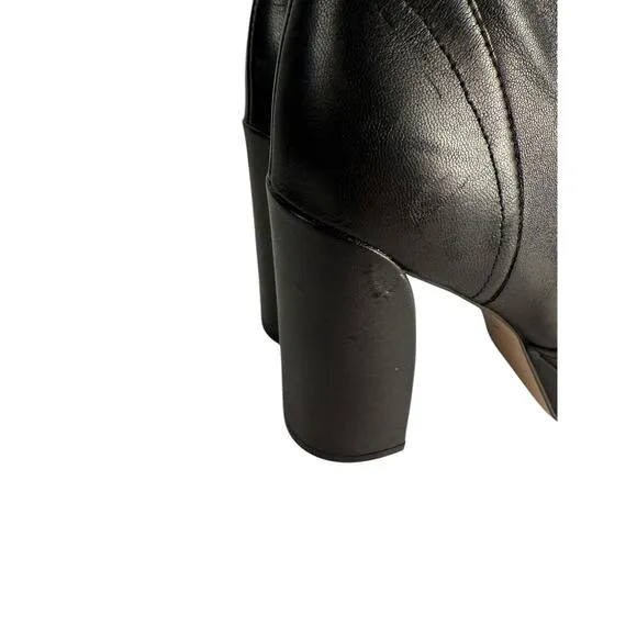 27 Edit Gates Boots 6 Black Mid Calf Ankle Booties‎ Platform Leather Heel NWOB