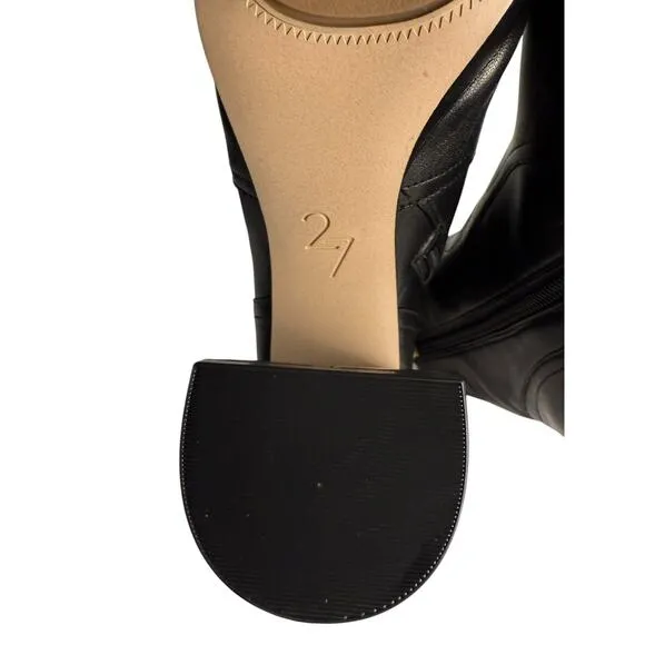 27 Edit Gates Boots 6 Black Mid Calf Ankle Booties‎ Platform Leather Heel NWOB