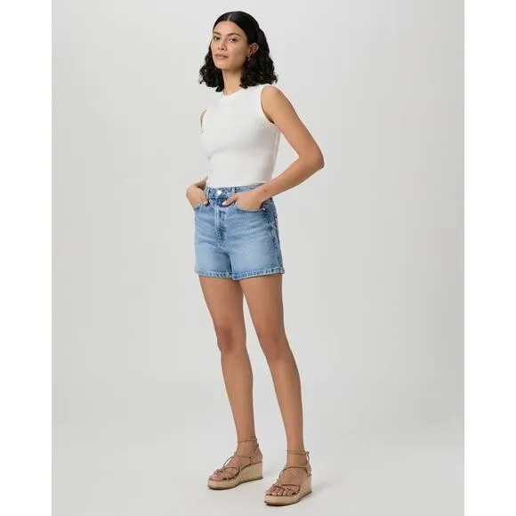 $298 New Paige Julia Leather Wedge Sandals - Sand - 8.5