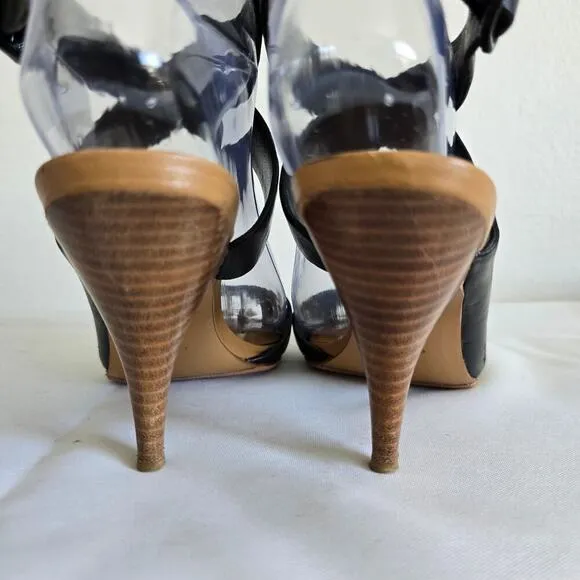 3.1 Phillip Lim Black Leather Ankle Strap Sandals Heels Size 37 US 7