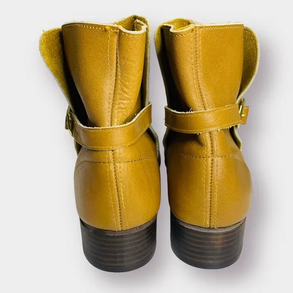 60s‎ Beacons Are Always Fitting Camel Leather Harness Go Go Ankle Boots