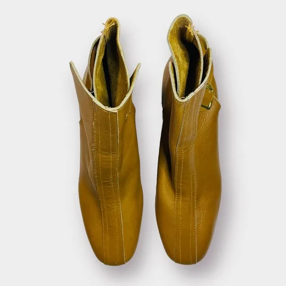 60s‎ Beacons Are Always Fitting Camel Leather Harness Go Go Ankle Boots