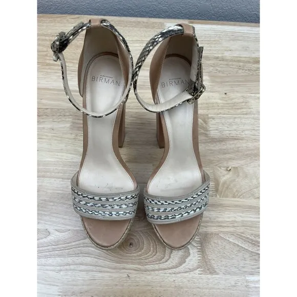 $795 Alexandre Birman Women's Alice Espadrille Platform Heels Shoes Sz 37.5/US 7