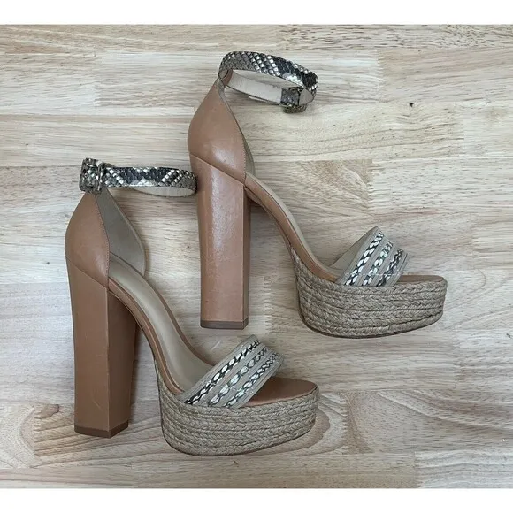 $795 Alexandre Birman Women's Alice Espadrille Platform Heels Shoes Sz 37.5/US 7