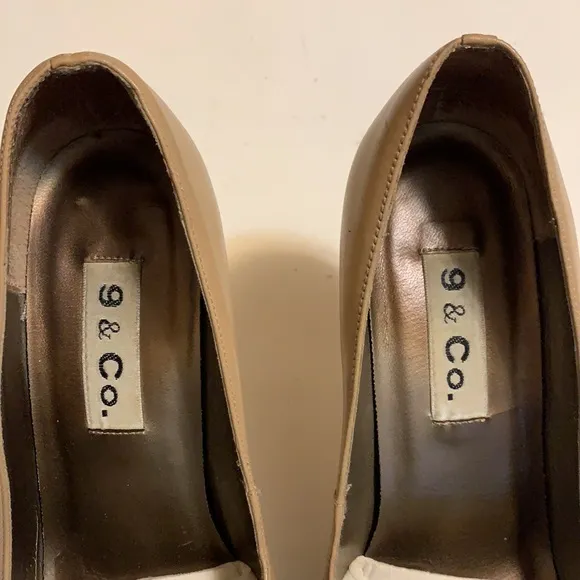 9 &amp; Co. SZ 5.5 M, HIGH HEELS, TAN MADE IN BRAZIL