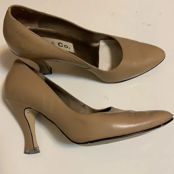 9 &amp; Co. SZ 5.5 M, HIGH HEELS, TAN MADE IN BRAZIL