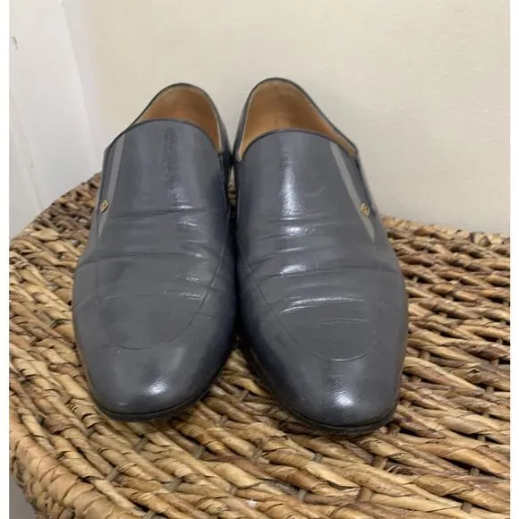 A. Testoni Leather Loafers Black, Men's Dress Shoes, 9 Italian