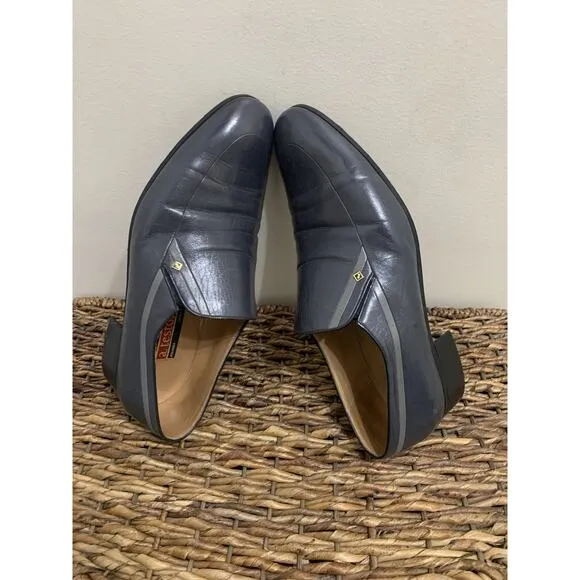 A. Testoni Leather Loafers Black, Men's Dress Shoes, 9 Italian