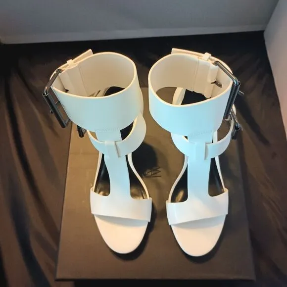 💯🔥AAJ by Aminah Women's ZAHARA Double Band High Heel Sandals, WHITE SIZE 5.5M