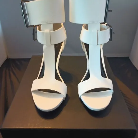 💯🔥AAJ by Aminah Women's ZAHARA Double Band High Heel Sandals, WHITE SIZE 5.5M