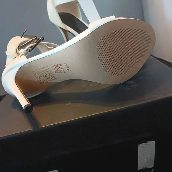 💯🔥AAJ by Aminah Women's ZAHARA Double Band High Heel Sandals, WHITE SIZE 5.5M