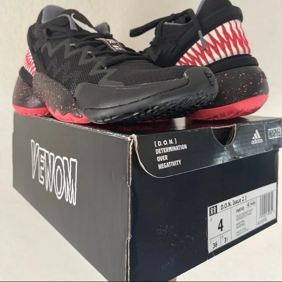 Adidas D.O.N. Issue 2 J Marvel Venom Carnage Basketball Shoes Boy’s/Men’s NWB