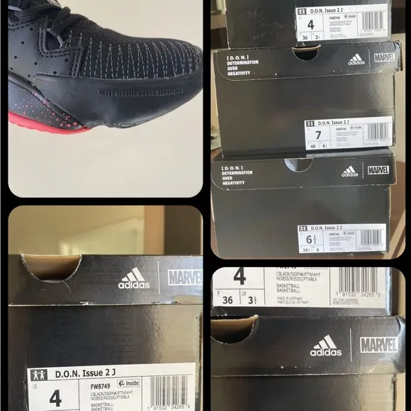 Adidas D.O.N. Issue 2 J Marvel Venom Carnage Basketball Shoes Boy’s/Men’s NWB