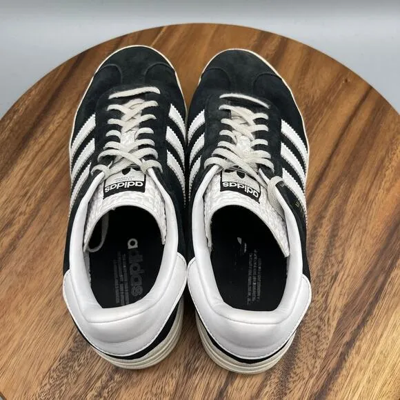 Adidas Gazelle Bold Platform Shoes Womens Size 9.5 Black White HQ6912 Sneakers