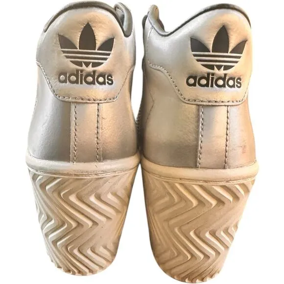 Adidas Superstar Ellure Metallic Silver White Wedge Shoes FW3202 Women's 6.5