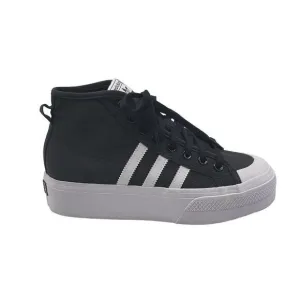 Adidas Mens Nizza Platform Mid Core Black White Shoes Size 6
