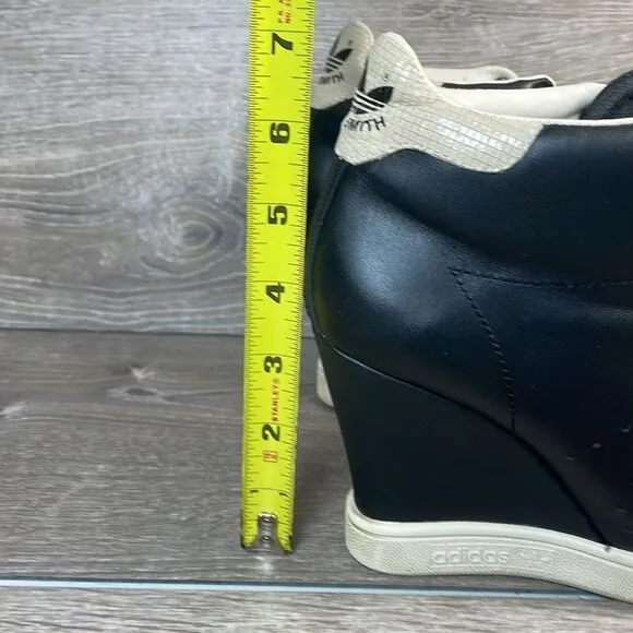 Adidas Stan Smith Limited Edition Women’s Sz 6.5 Black White Hidden Wedge Shoes