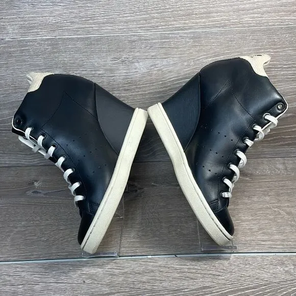 Adidas Stan Smith Limited Edition Women’s Sz 6.5 Black White Hidden Wedge Shoes