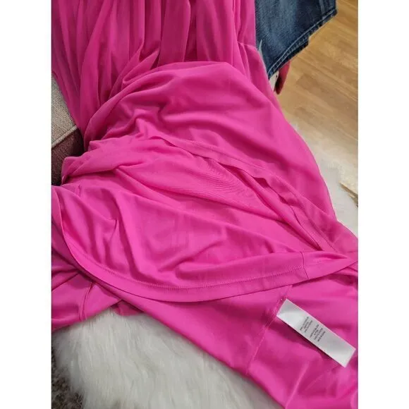 Adriana Papell One Shoulder Pink Gown 4