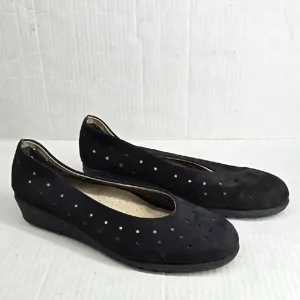 Aerobics Portugal Wedge Perforated Leather Shoes EU 39 US 8