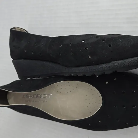 Aerobics Portugal Wedge Perforated Leather Shoes EU 39 US 8