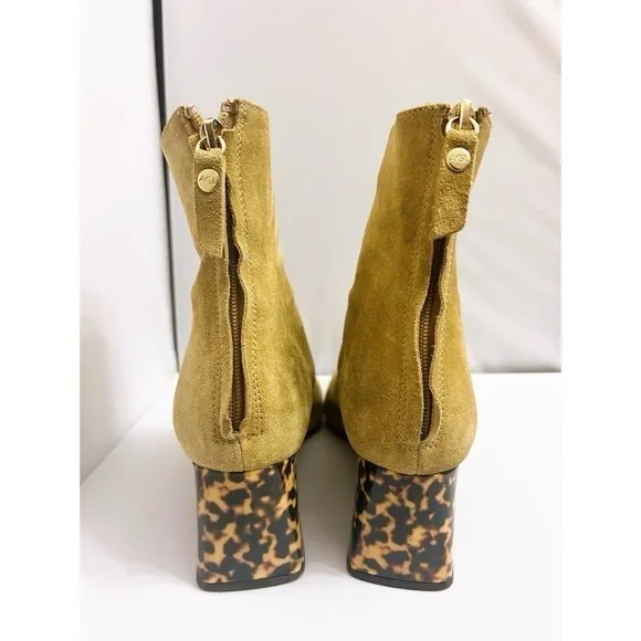 AGL Nora Block Heel Ankle Boot in Tan Suede