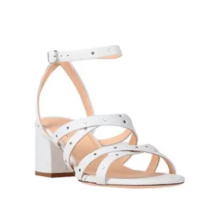 AGL WHITE SANDALS BLOCK HEEL STUDDED DETAILS SIZE 39