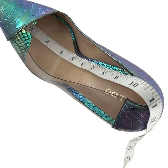 Aldo Mermaid Metallic Snakeskin Embossed Clear Pump Heels Size 9