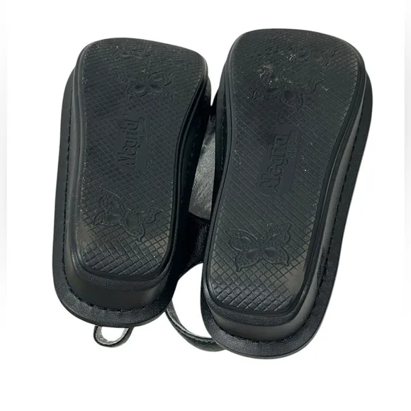 ALEGRIA Kendra Black Shimmer T-Strap KEN-765 Sandals Womens