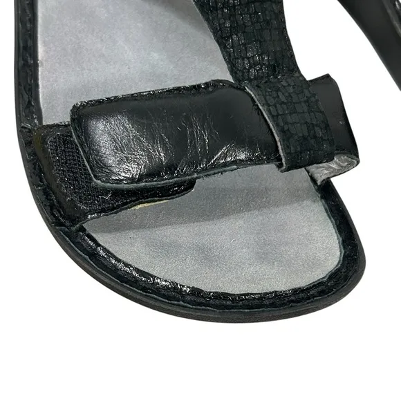 ALEGRIA Kendra Black Shimmer T-Strap KEN-765 Sandals Womens