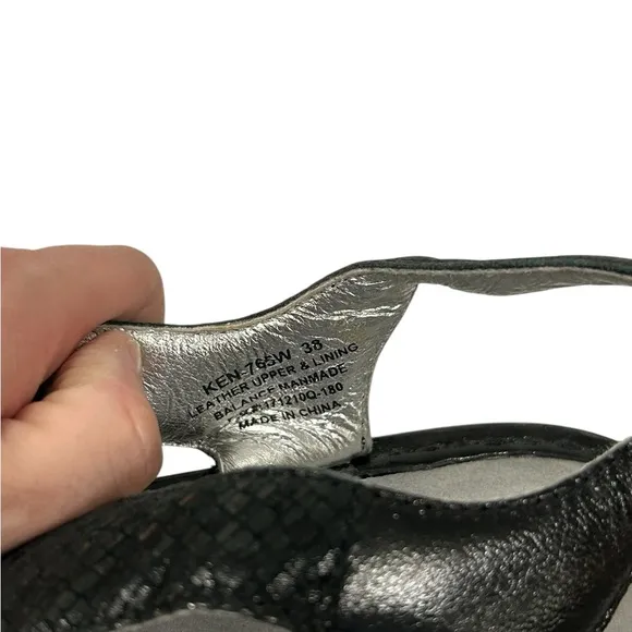 ALEGRIA Kendra Black Shimmer T-Strap KEN-765 Sandals Womens